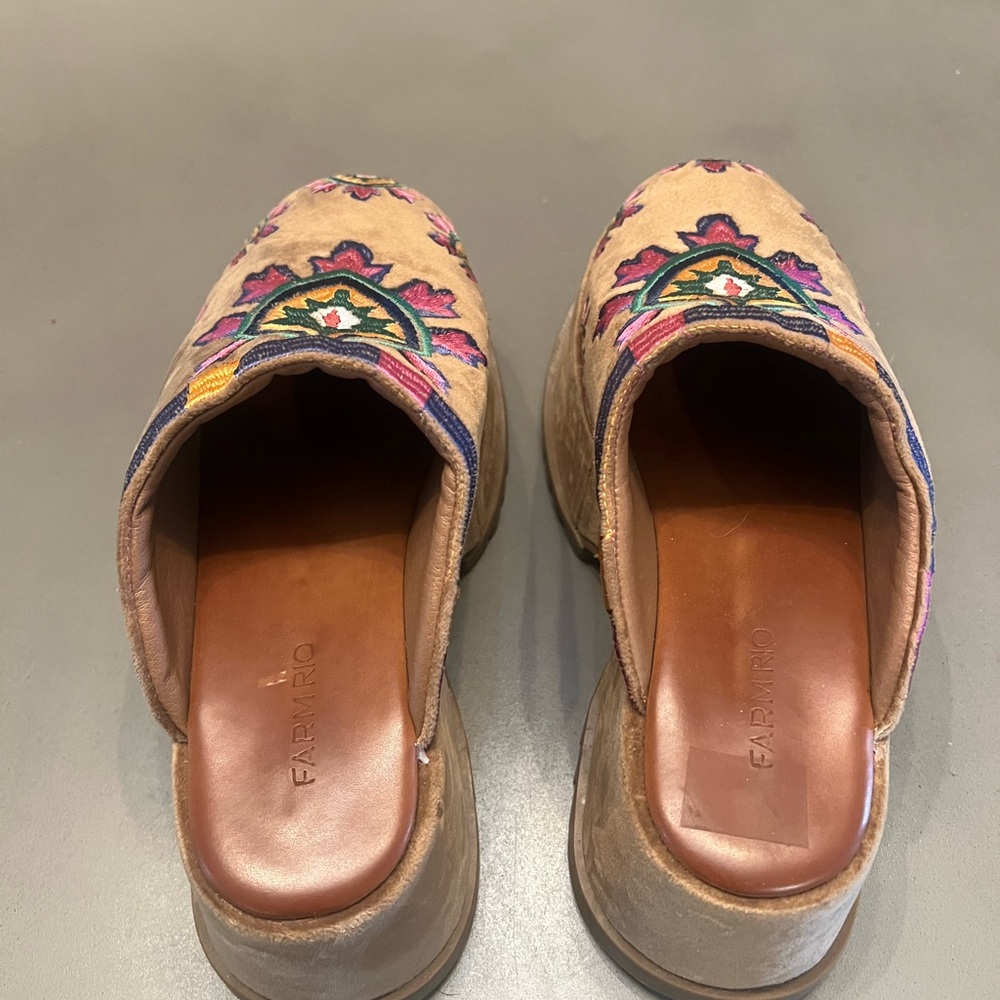 FARM Rio Multicolor Embroidered Mules - Picture 2 of 7